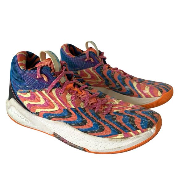 Under Armour Shoes Mens 14 HOVR Havoc 5 Clone Glow Basketball Sneaker Athletic - Picture 1 of 10
